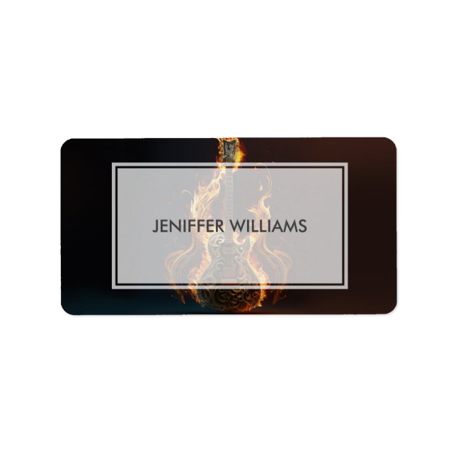 Etiqueta Electric guitar on fire                            (Frente)