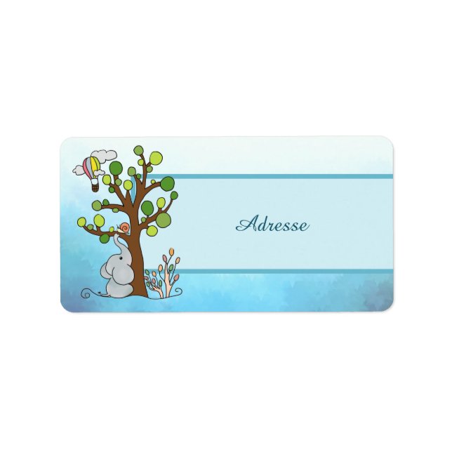 Etiqueta Elefant Baum Adressaufkleber (Frente)