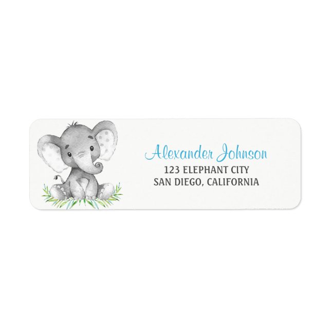 Etiqueta Elefante acuático (Frente)