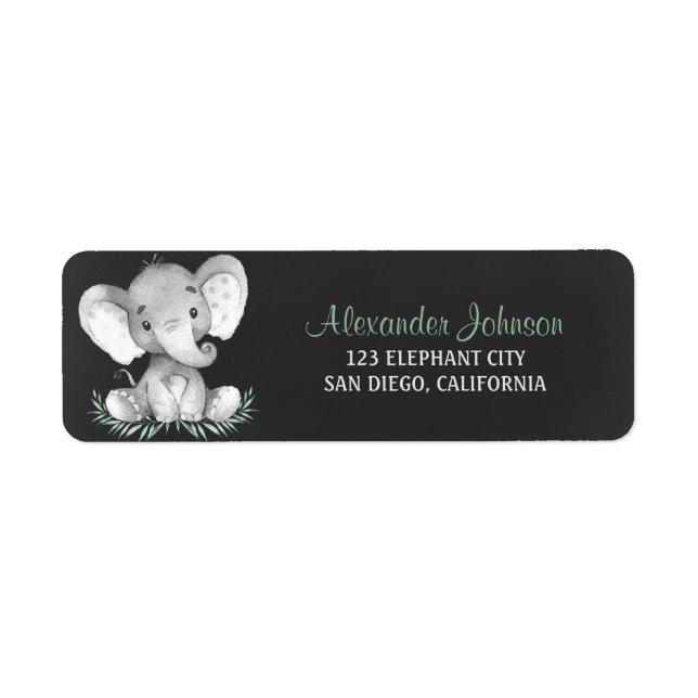 Etiqueta Elefante acuático Chalkboard (Frente)