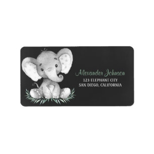 Etiqueta Elefante acuático Chalkboard