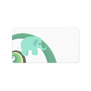 Etiqueta Elefante de dibujos animados lindo