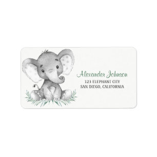 Etiqueta Elefante de la acuarela