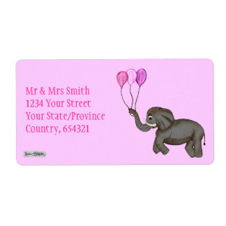 Etiqueta Elefante de la Celebración (Rosa)