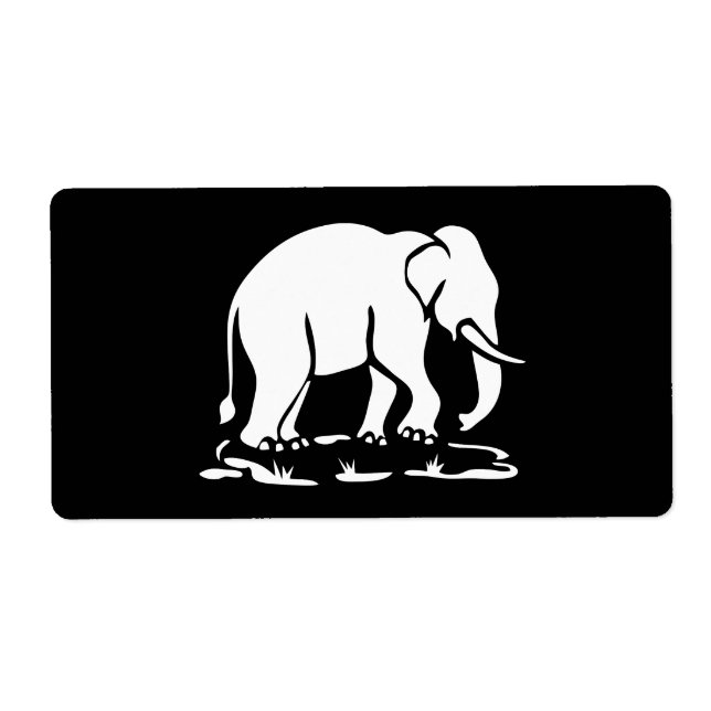 Etiqueta Elefantes asiáticos por delante del Rótulo de Trek (Frente)