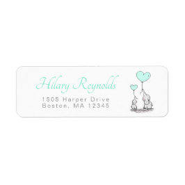Etiqueta Elefantes | Baby Shower Mint Green Heart Balloons