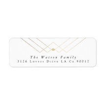 Elegancia blanca dorada Diamante Geo Deco Boda