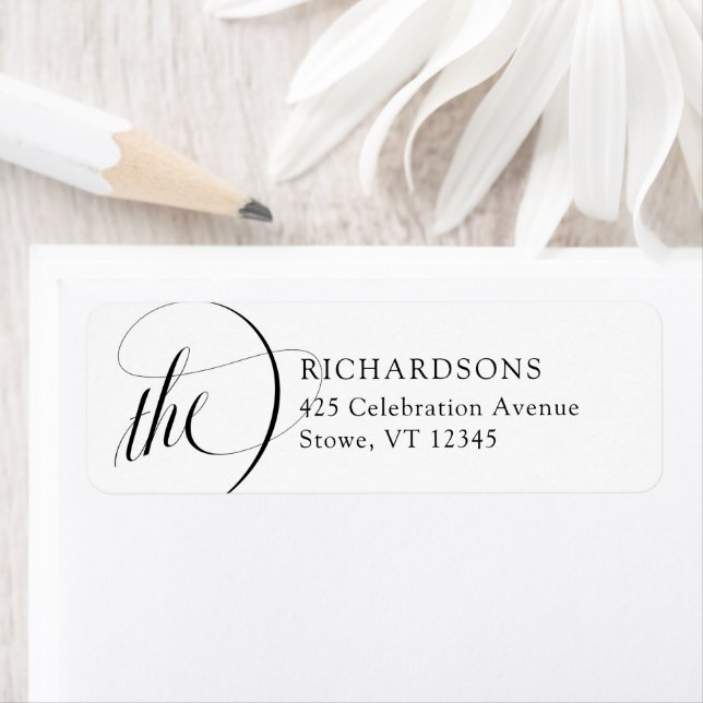 Etiqueta Elegancia clásica italiana | Blanco y negro (In situ)