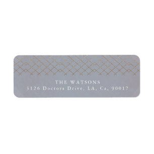 Etiqueta Elegancia gris dorada Diamante Geo Deco Boda