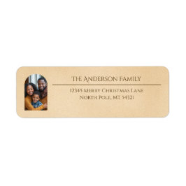 Etiqueta Elegant Arch Family Photo Beige Return Address