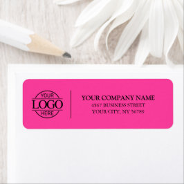 Etiqueta Elegant Bight Pink Business Logo Return Address