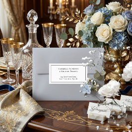 Etiqueta Elegant Black Border White Text Address Labels