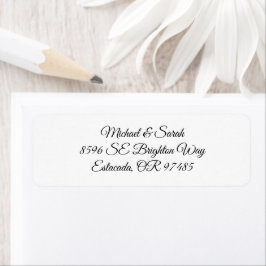 Etiqueta Elegant Black on White Return Address