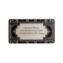 Etiqueta Elegant Black White Return Address Label