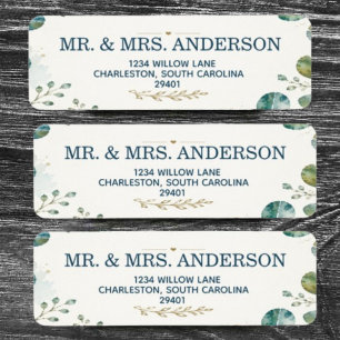 Etiqueta Elegant Blue Eucalyptus Address Label