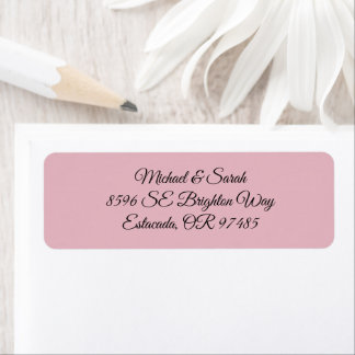 Etiqueta Elegant Blush Pink Return Address