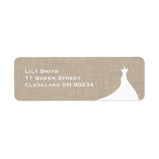 Etiqueta Elegant Bridal Shower burlap Label (Frente)