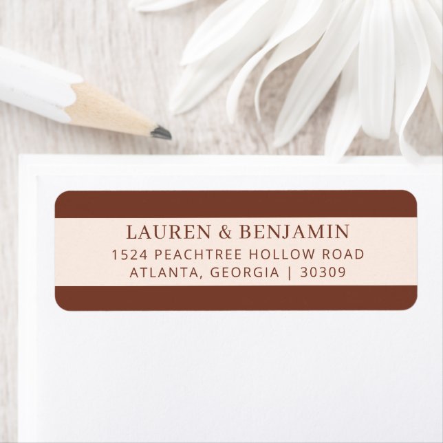 Etiqueta Elegant Brown Minimalist (In situ)
