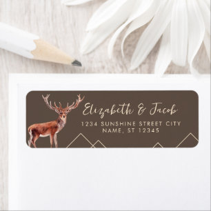 Etiqueta Elegant Buck Weddings Return Address 