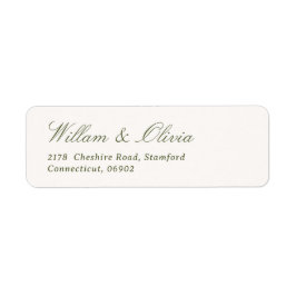 Etiqueta Elegant Calligraphy Green Wedding Return Address