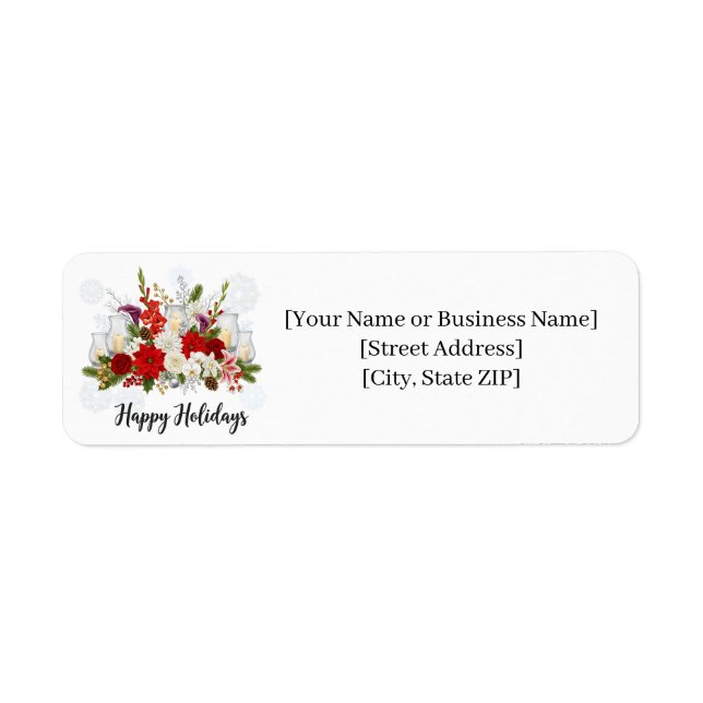 Etiqueta Elegant Christmas Bouquet Floral Arrangement (Frente)