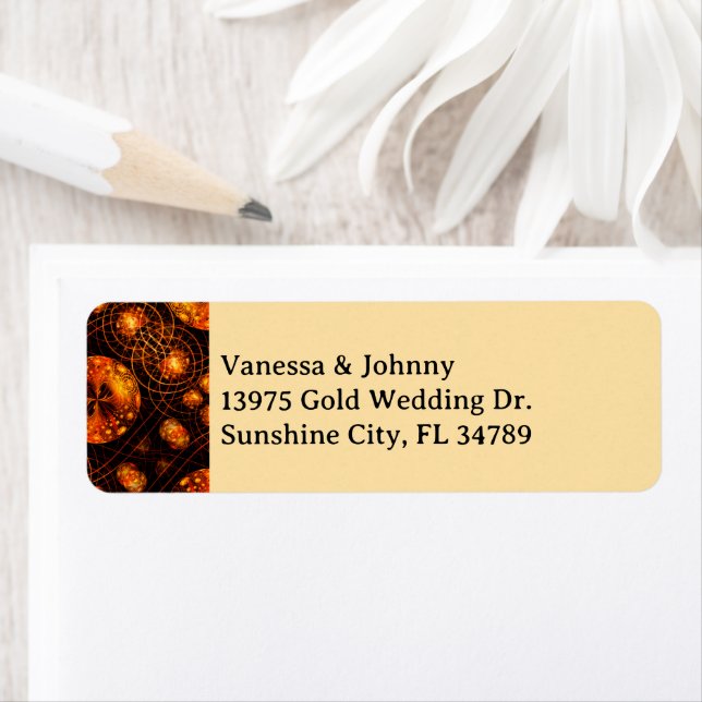 Etiqueta Elegant Classic Boho Modern Gold #901 Wedding (In situ)
