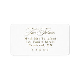 Etiqueta Elegant Dark Gold Wedding RSVP Return Address