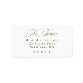 Etiqueta Elegant Dark Gold Wedding RSVP Return Address