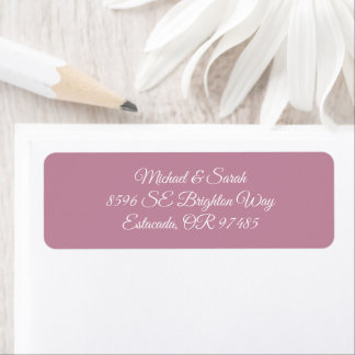 Etiqueta Elegant Dusty Rose Pink Return Address