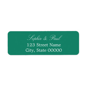 Etiqueta Elegant Emerald Green Return Address Label