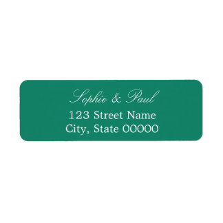 Etiqueta Elegant Emerald Green Return Address Label