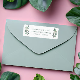 Etiqueta Elegant Eucalyptus Leaf Botanical Return Address