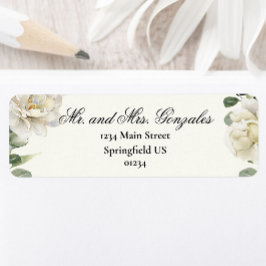 Etiqueta Elegant Floral Quinceanera Return Address