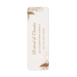 Etiqueta Elegant Floral Wedding Return Address Label 