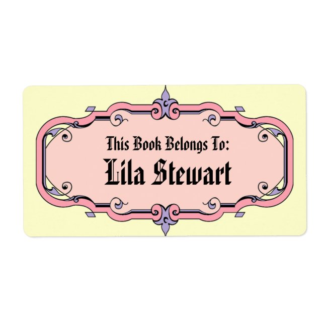 Etiqueta Elegant Framed Book Plate (Frente)