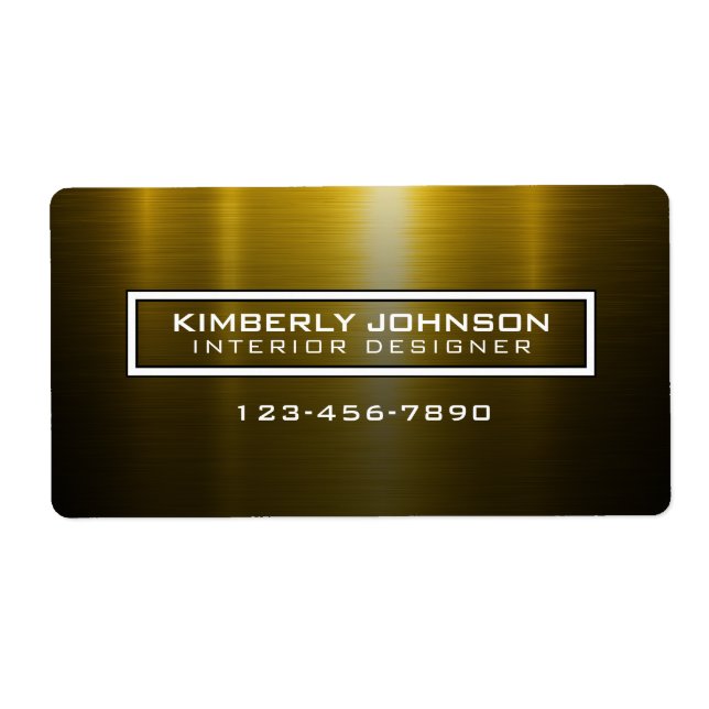 Etiqueta Elegant Gold and Black Label Design (Frente)