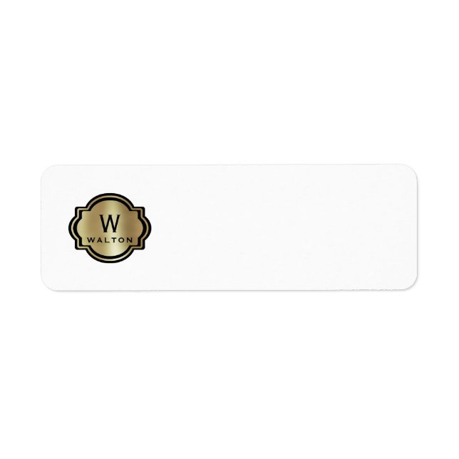 Etiqueta Elegant Gold Monogram File Folder Labels (Frente)
