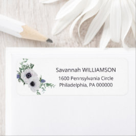 Etiqueta Elegant Green Blue Botanical Return Address Label