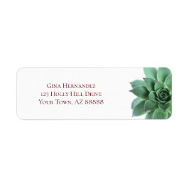Etiqueta Elegant Green Succulent Return Address