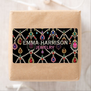 Etiqueta Elegant Jewelry Business Personalized Luxury Black