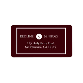 Etiqueta Elegant Minimalist Burgundy 