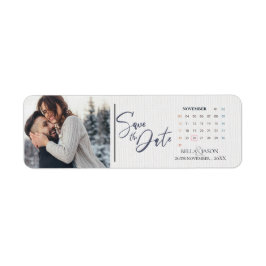 Etiqueta Elegant Minimalist Photo Wedding Save The Date