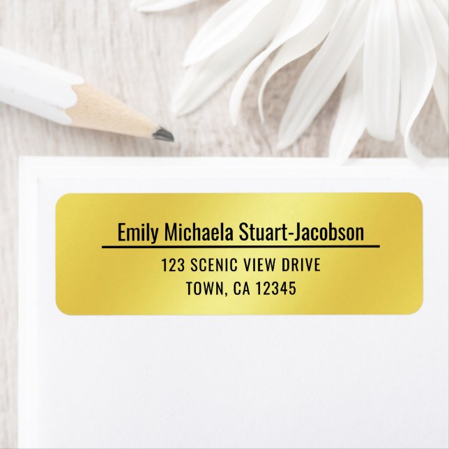 Etiqueta Elegant Modern Golden Contemporary Professional (In situ)