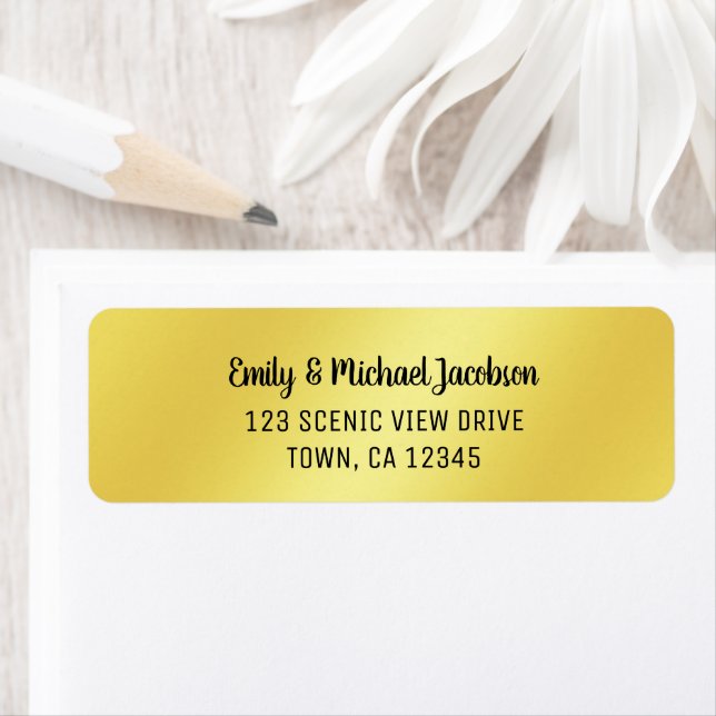 Etiqueta Elegant Modern Shimmering Golden Label for Couples (In situ)