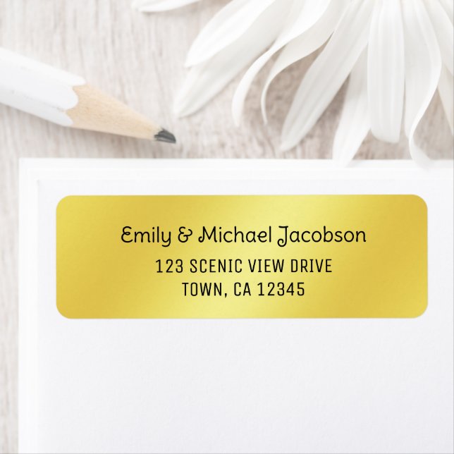 Etiqueta Elegant Modern Shimmering Golden Label for Couples (In situ)