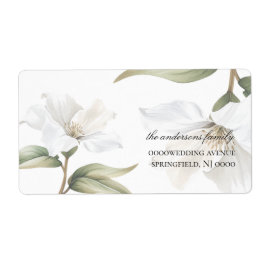 Etiqueta Elegant Oriental White Magnolia Wedding 
