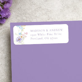 Etiqueta Elegant Pastel Wildflower Wedding Return Address
