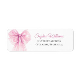 Etiqueta Elegant Pink Bow Return Address Labels