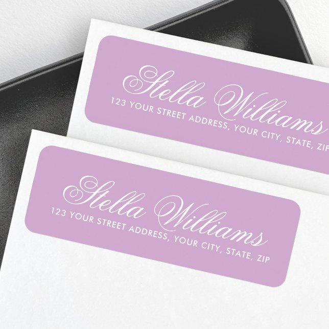 Etiqueta Elegant purple romantic calligraphy script (Elegant purple romantic calligraphy script label)