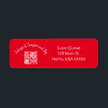 Etiqueta Elegant Red and White Comfort and Joy<br><div class="desc">Add some cheer to mail with these Comfort and Joy return address labels. Elegant red and white design.  Be festive and  merry!</div>